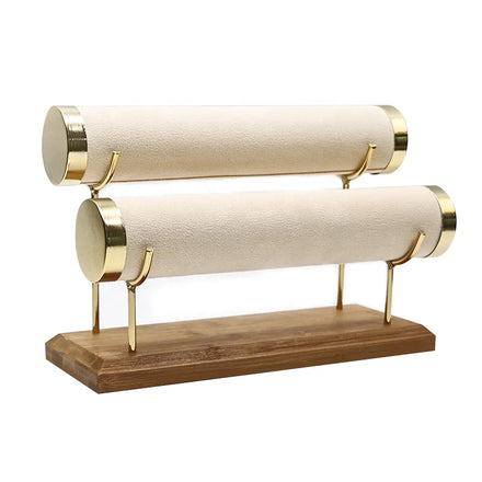 Jewelry Packaging Luxury Gold Plated Metal Velvet Bracelet Stand Custom Jewelry Display Stand