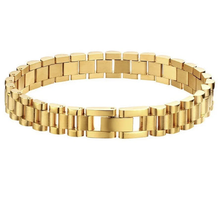 Fenny No Fade 18K PVD Plated Chunky Simple Watchband Adjustable Bracelet for Couples Stainless Steel Jewelry Wholesale