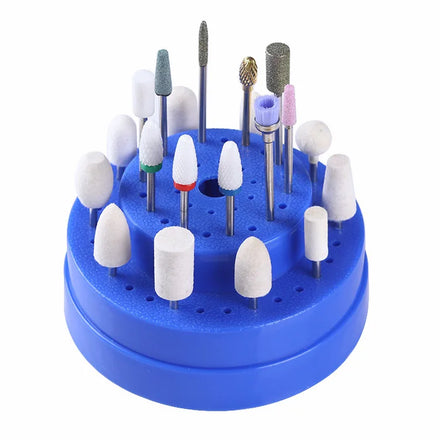 Nail Art Drill Bit Holder Display Storage Box 60 Holes Nail Drill Bits Container Stand Display Rack