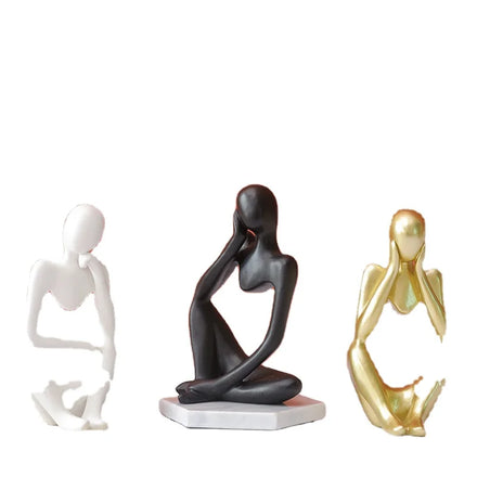 2023 Luxury Gold Decoration Home Resin Abstract Sculpture Art Black and White Lady Statue Home Decor Indoor Home Decor