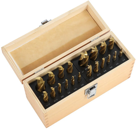 Metric Size Cutting Diameter From 3 mm up to 20 mm 2 Flute and 4 Flute 20 Pc HSS Tin Coated End Mill Cutter Set