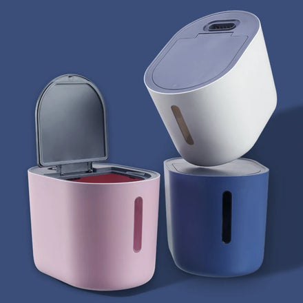 10L Oval Plastic Rice Dispenser with Handle Large Grain Container Storage Lid Measuring Cylinder Household Kitchen Soybean Corn