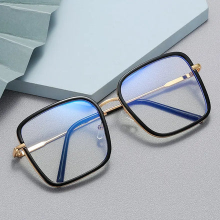 Custom Logo Square Anti Blue Light Glasses Frame Oversized Computer for Women Men Square Optical Glasses Eyeglasses 2026
