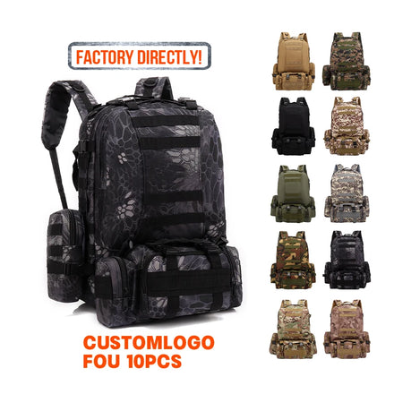 Hot Selling 50L Big Capacity Waterproof Oxford Camo Tactical Sport Camping Hiking Trekking Molle Zipper Unisex Backpack
