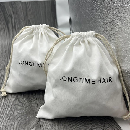 Hot Selling Twill Cotton Hair Extension Packaging Pouch Bags Eyelashes Hair Makeup Sack Pouch