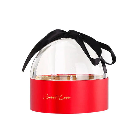 Wholesale Custom Creative Acrylic Half Circle Birthday Glass Flowers Dome Paper Cylinder Gift Box