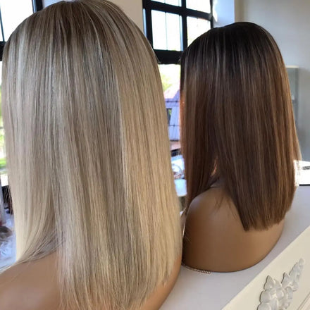 Wholesale Bulk Sale Short Bob Transparent Lace Frontal Cuticle Aligned Highlights HD Lace Front Wig