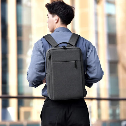 Front Hidden Zip Pocket Adjustable Shoulder Strap Double Slidercustomizable Logo Retro Solid Color Handbag Men Backpack