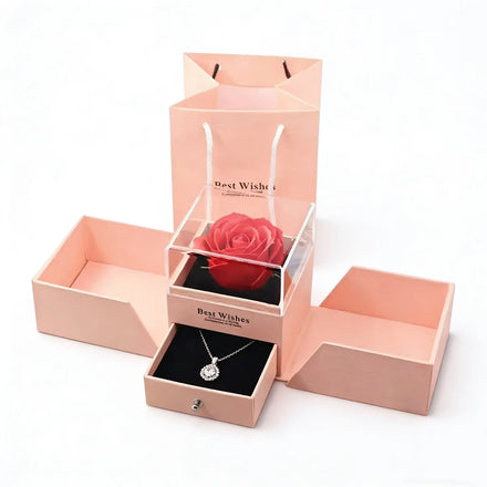 Mom Gift Valentines Day Gift Box Cardboard Acrylic Box Packaging for Flower Tea Luxury New Design Custom Bouquet Flower Box