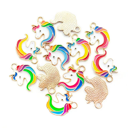 Wholesale Unicorn Alloy Enamel Charm Pendants Dangle Ornaments for DIY Bracelet Necklace Jewelry Making Accessories
