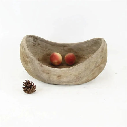 Wooden Bowls Boat Wholesale Hand Carving Crafted Wooden Plate Bowl for Home Decor and Candle