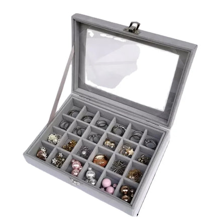 Window Opening Velvet Necklace Earring Bracelet Flannelette Jewelry Storage Box for Jewelry Travel Jewelry case