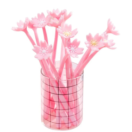 Beautiful Flower Girls Gifts Cute pink Silicone Gel Pen Pens with Cherry Blossom
