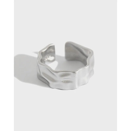 S925 Sterling Silver Couples Fine Jewelry Ring Irregular Frosted Adjustable Rings for Girls Gift Minimalist Rings for Women