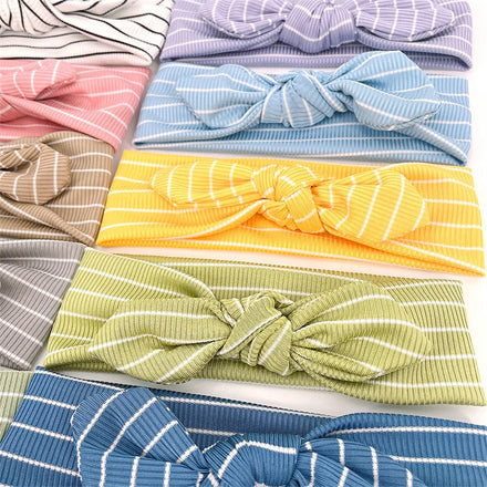 New Children's Headwear Soft and Comfortable Stripes Rabbit Ear Headband Cute Princess Hair Ornament Baby Hair Band