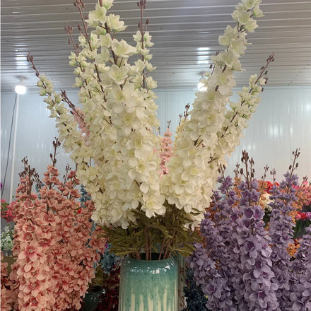 New Arrival Artificial Flower Violet Big Silk Delphinium Artificial Flower for Party Decoration