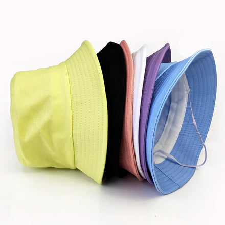Custom Outdoor Flat Top Wide Brim Fisherman Summer Beach Protection Sun Uv Protection Cap Cotton Kids Hat Bucket Hat With Strap