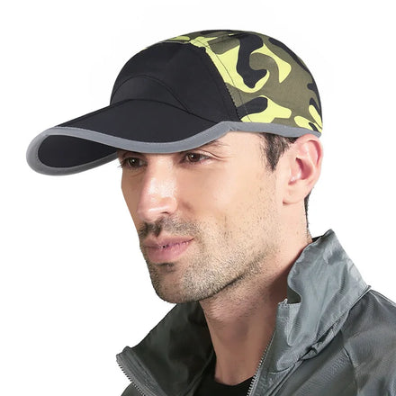 Custom logo Stretchy Fabric Vented Mesh Waterproof Running Hat Golf Camouflage Baseball Cap
