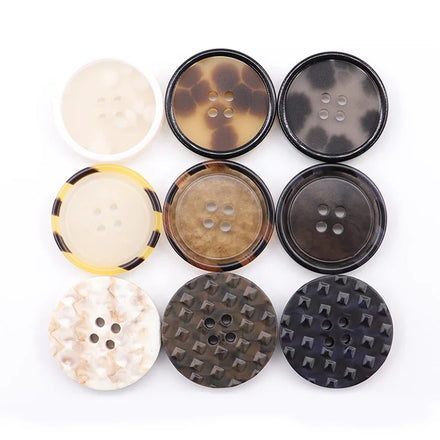 Hot Sale New Button Bar Pattern Four Eyes Resin Wind Woolen Coat Sweater Button