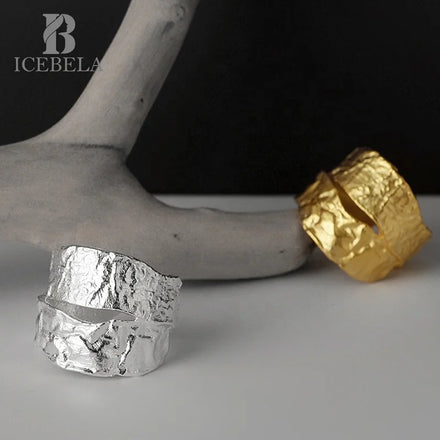 Exaggerated Shaped 925 Sterling Silver Double Layer Textured Index Finger Ring Female Cool Wind Adjustable Ring