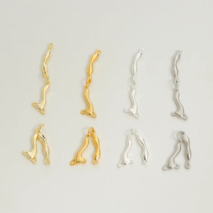 Non Fading Jewelry Accessories Multi Purpose Jewelry Clasp 18K Gold Plated Brass Special Shaped OT Clasp