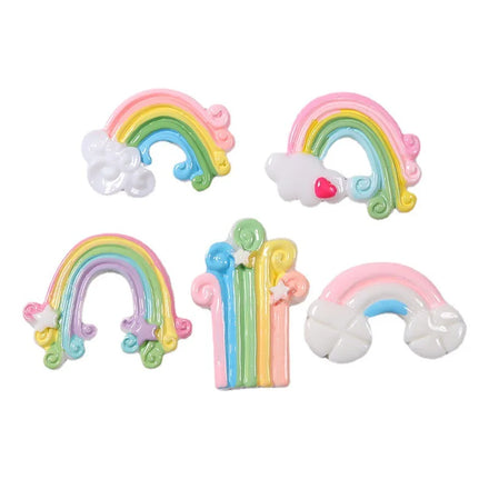 New arrival hand paint craft beautiful rainbow design flat back resin cabochons for diy