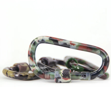 OEM/ODM Wholesale 8# 80mm*42mm Camouflage Aluminum Alloy D Shaped Snap Locking Carabiner Keychain for Heavy Industry & Mining