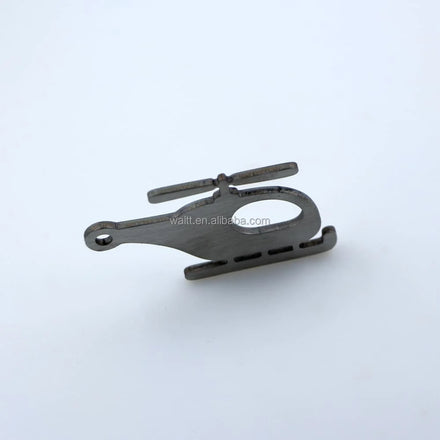 Personalized Laser Cut Stainless Steel Helicopter Keychain - Custom Metal Tags - TURBOOST