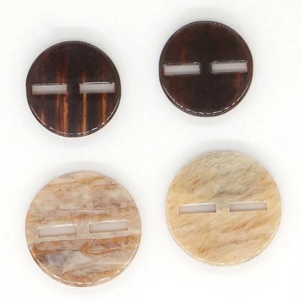 Rod Horn Pattern Resin Long Two Eyes Spring Winter Coat Wool Cardigan Decorative Button