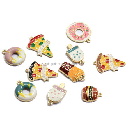 100pcs Metal Accessory Crafts Top Hole Jewelry Decor Making Beads Ice Cream Food Decor for DIY Bead