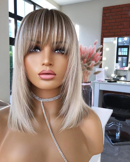 Super Cheap Cuticle Aligned Straight Highlights Blonde Virgin European Hair HD Full Lace Wig