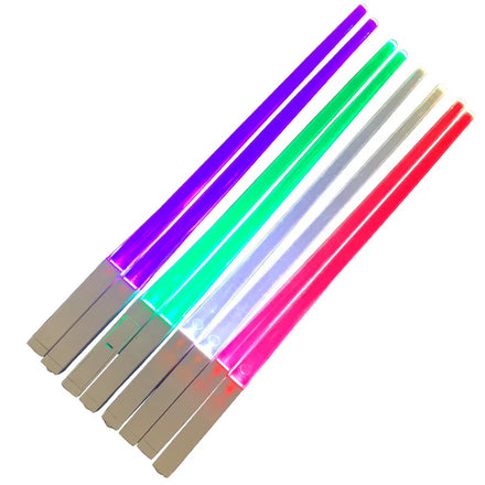 1 Pair LED Light-Up Lightsaber Chopsticks-Reusable Plastic Eco-Friendly Party Chopsticks