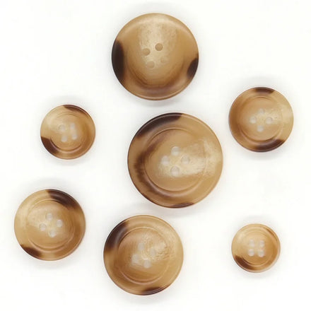 Stock Horn Pattern Four Eyes Resin Style Coat Woolen Coat Button Texture Button for Suit