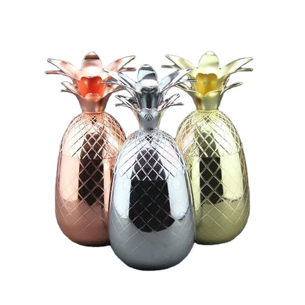500ml Solid Copper Pineapple Tumbler Stainless Steel Drinkware Party Metal Cup