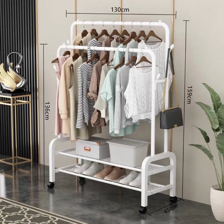 Steel Clothing Rack Shoes Shelf Hat Bags Home Furniture Metal Display Clothes Racks