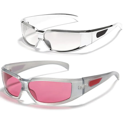 New Men Uv400 Fashion Vintage Retro Punk Glasses Women Sport Eyewear Pink Y2k Sunglasses