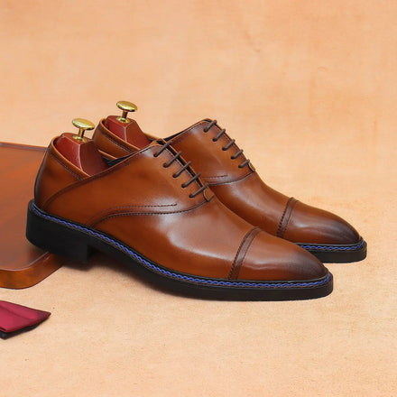 New Design Plus Size Men's Breathable Cow Genuine Leather Oxford Shoes Formal Business Office Career Professional Dress Shoes