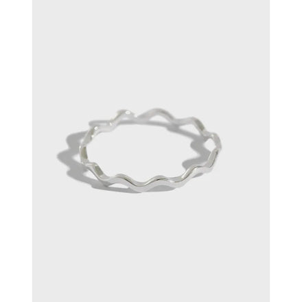 Fine 925 Sterling Silver Curve Wave Smart Ring Minimalist Thin Line Fashion Jewelry Rings Set Simple Women Rings for Girls Gift