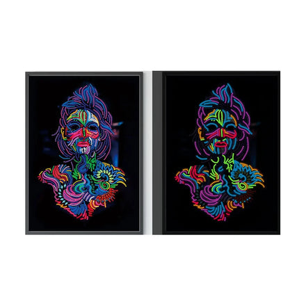Display Art Painting Still Life Cartoon Fluorescent 5d Diy Luminous Diamond Painting