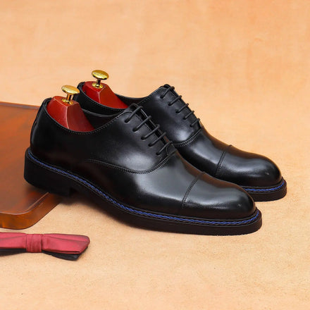 New Design Plus Size Men's Breathable Cow Genuine Leather Oxford Shoes Formal Business Office Career Professional Dress Shoes