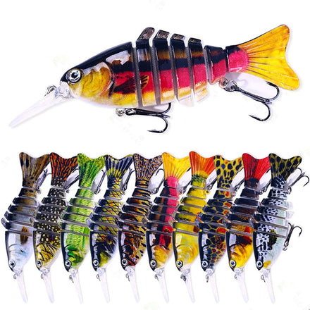 WEIHE 12cm 16g 10Colors Artificial Hard Lure Multi Jointed Fishing Bait