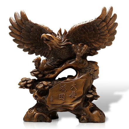 2022 Best Selling Large Antique Solid Resin Hawk Ornaments Flying Eagle Resin Statue