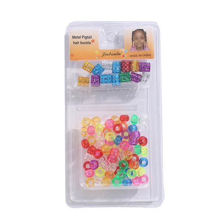 Hair Beads Beading Girls for Kids Hair Acrylic Rainbow Beads Elastic Rubber Bands for Braid for Hair Accessories