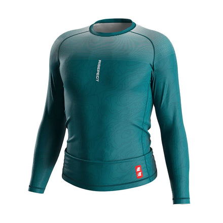 Men's MMA BJJ Long Sleeve Rashguard Vented Mesh Second-skin Fit for Grappling Wrestling Muscular Recovery