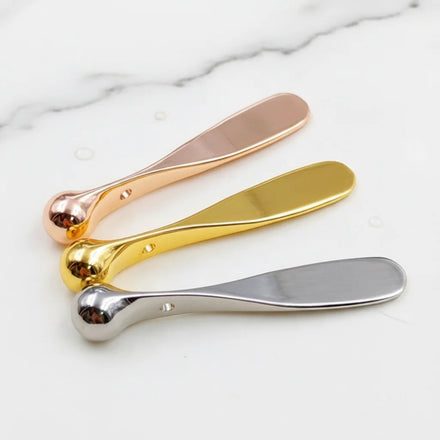 Wholesale Eco Makeup Spatula Natural Metal Face Cream Spatula Small Cosmetics Spoons