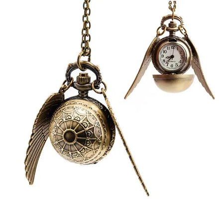 High-quality Classics Movie Large Golden Magic Snitch Ball Shaped Elegant Golden Quartz Pocket Watch
