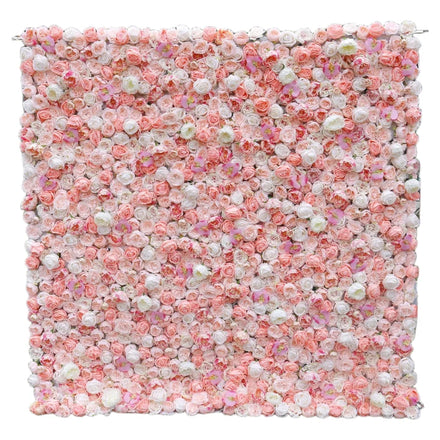 High Quality Silk Roses Flowers Wall Artificial Roll up Flower Backdrop Panels for Wedding Decor