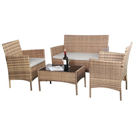 Waterproof PE Rattan Restaurant Furniture Table and Chairs for Yard