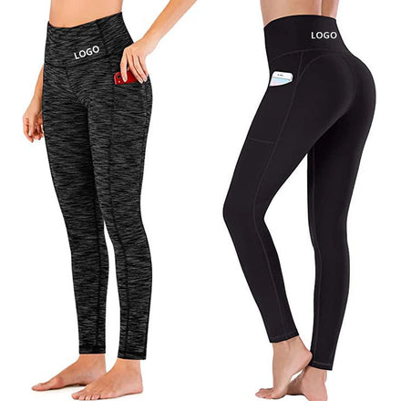Women's Yoga Pants With Pockets - Leggings With Pockets High Waist Tummy Control Non See-Through Workout Pants