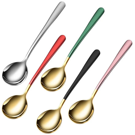 18/10 Stainless Steel Cutlery Dessert Teaspoon Set Metal Coffee Spoon Gold Flatware Silverware